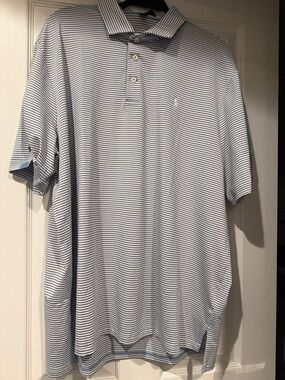 Ralph Lauren Men’s Light Blue & White Striped Polo